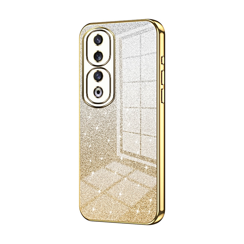Honor 90 Pro Glitter Powder Electroplated Gradient Phone Case – Fashionable & Luxurious with Anti-Fingerprint Coating, Shock-Absorption, and Lens Protection
