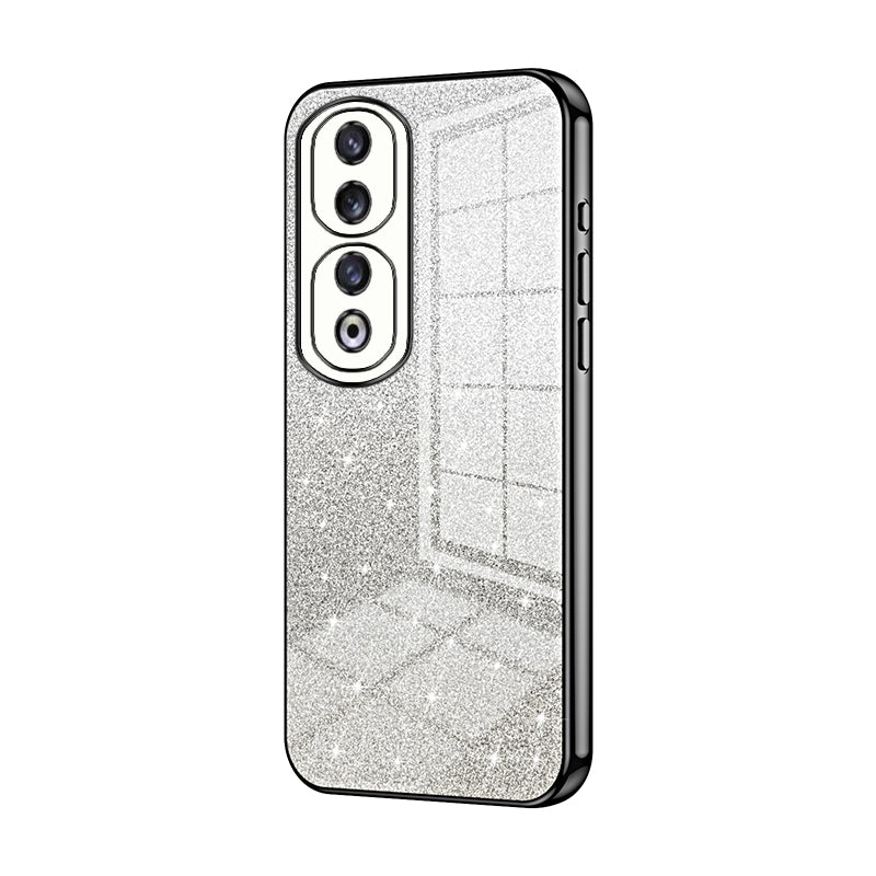 Honor 90 Pro Glitter Powder Electroplated Gradient Phone Case – Fashionable & Luxurious with Anti-Fingerprint Coating, Shock-Absorption, and Lens Protection