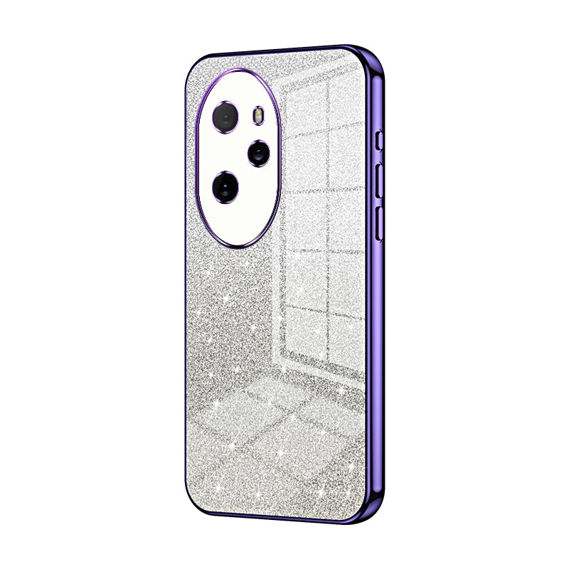 Honor 100 Pro Glitter Powder Electroplated Gradient Phone Case – Fashionable & Luxurious with Anti-Fingerprint Coating, Shock-Absorption, and Lens Protection