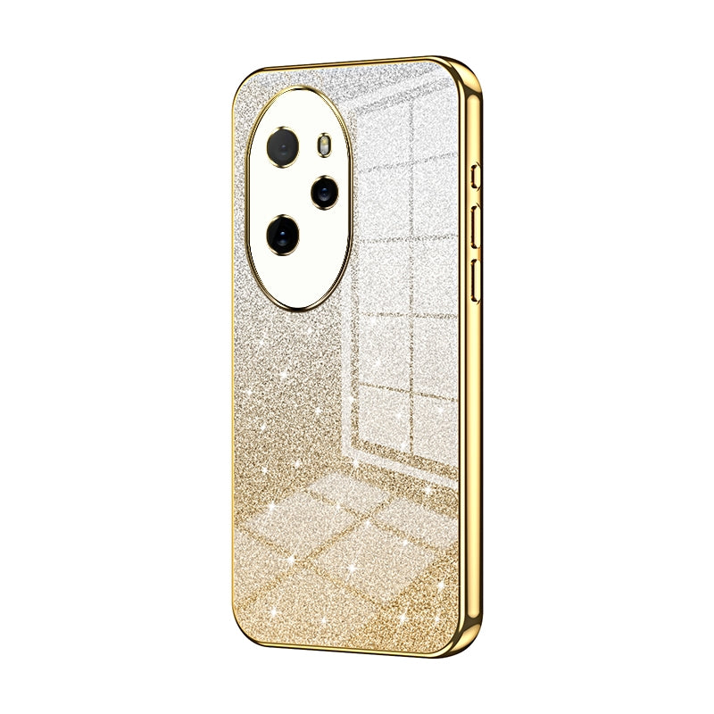 Honor 100 Pro Glitter Powder Electroplated Gradient Phone Case – Fashionable & Luxurious with Anti-Fingerprint Coating, Shock-Absorption, and Lens Protection