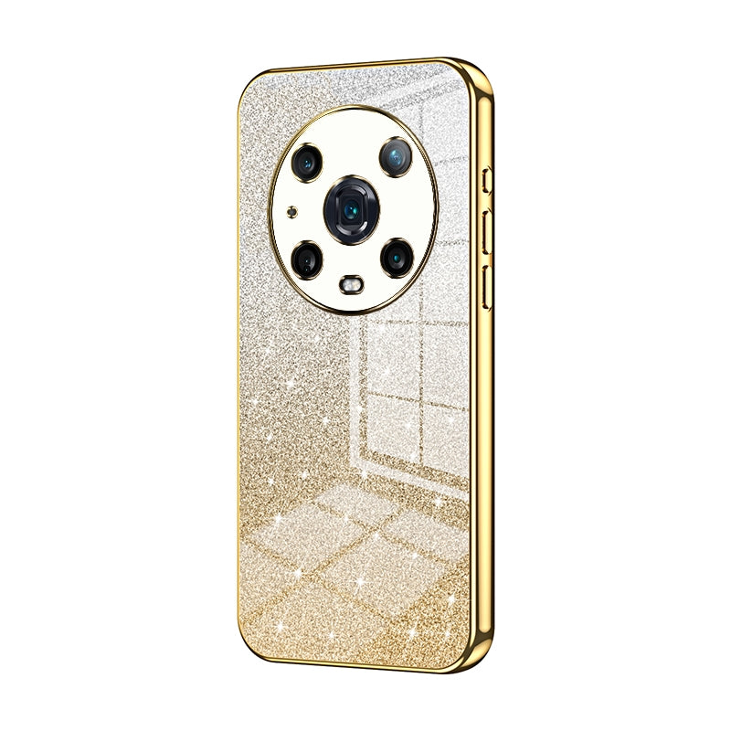 Honor Magic4 Pro Glitter Powder Electroplated Gradient Phone Case – Fashionable & Luxurious with Anti-Fingerprint Coating, Shock-Absorption, and Lens Protection