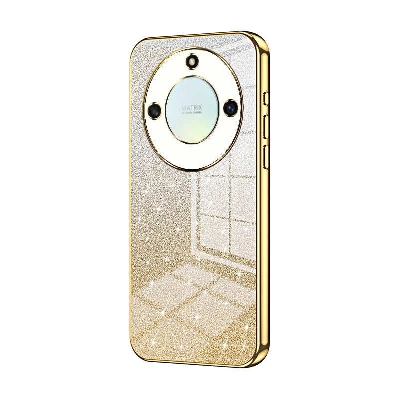 Honor Magic5 Lite Glitter Powder Electroplated Gradient Phone Case – Fashionable & Luxurious with Anti-Fingerprint Coating, Shock-Absorption, and Lens Protection