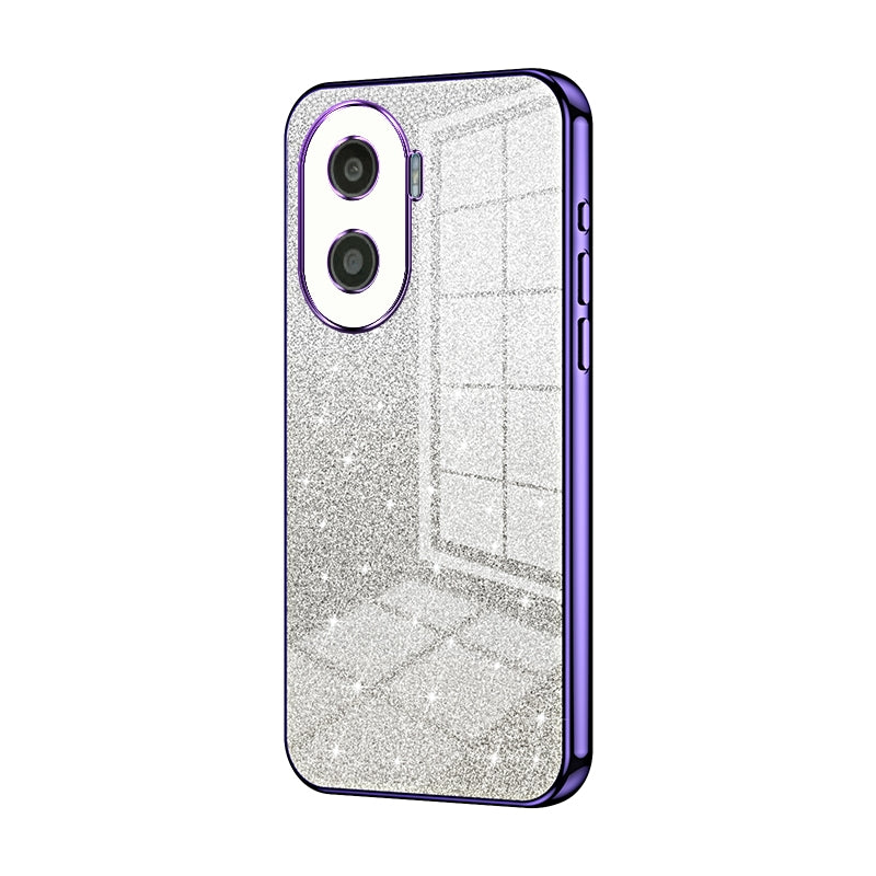 Honor X40i Glitter Powder Electroplated Gradient Phone Case – Fashionable & Luxurious with Anti-Fingerprint Coating, Shock-Absorption, and Lens Protection