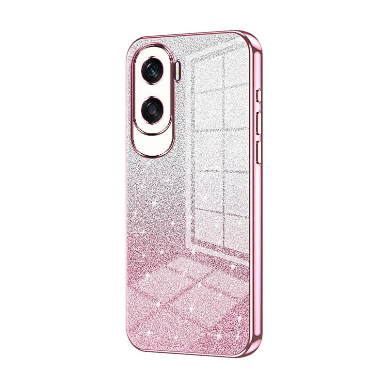 Honor 90 Lite Glitter Powder Electroplated Gradient Phone Case – Fashionable & Luxurious with Anti-Fingerprint Coating, Shock-Absorption, and Lens Protection