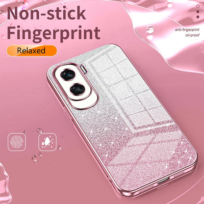Honor X50 Glitter Powder Electroplated Gradient Phone Case – Fashionable & Luxurious with Anti-Fingerprint Coating, Shock-Absorption, and Lens Protection