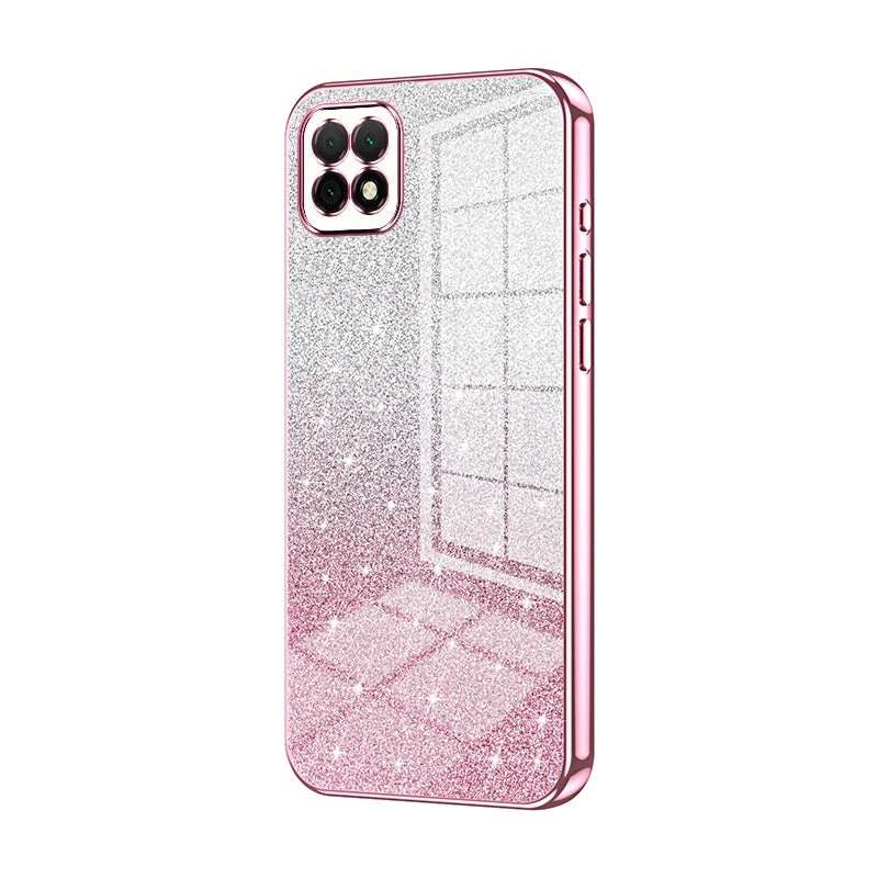 Huawei Enjoy 20 Glitter Powder Electroplated Gradient Phone Case – Fashionable & Luxurious with Anti-Fingerprint Coating, Shock-Absorption, and Lens Protection