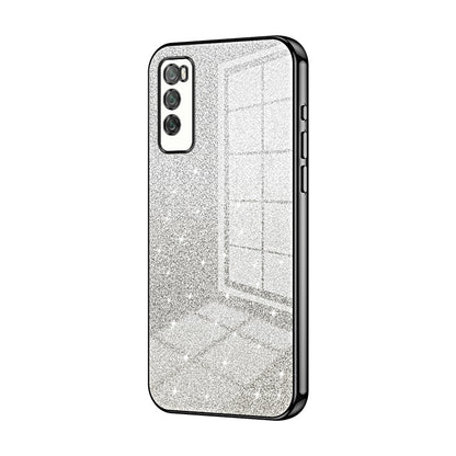 Huawei Enjoy 20 Pro Glitter Powder Electroplated Gradient Phone Case – Fashionable & Luxurious with Anti-Fingerprint Coating, Shock-Absorption, and Lens Protection