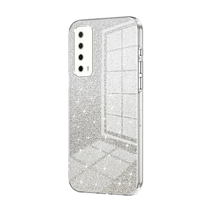Huawei Y7a Glitter Powder Electroplated Gradient Phone Case – Fashionable & Luxurious with Anti-Fingerprint Coating, Shock-Absorption, and Lens Protection