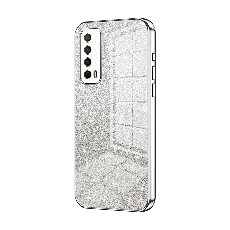 Huawei Y7a Glitter Powder Electroplated Gradient Phone Case – Fashionable & Luxurious with Anti-Fingerprint Coating, Shock-Absorption, and Lens Protection