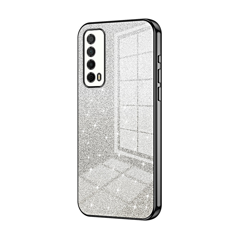 Huawei Y7a Glitter Powder Electroplated Gradient Phone Case – Fashionable & Luxurious with Anti-Fingerprint Coating, Shock-Absorption, and Lens Protection
