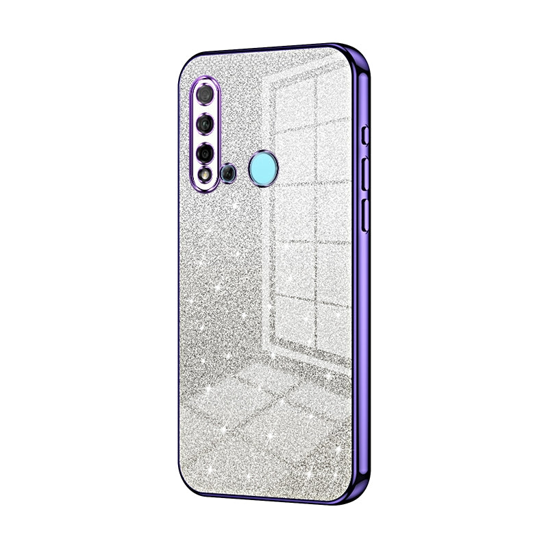Huawei P20 lite 2019 Glitter Powder Electroplated Gradient Phone Case – Fashionable & Luxurious with Anti-Fingerprint Coating, Shock-Absorption, and Lens Protection