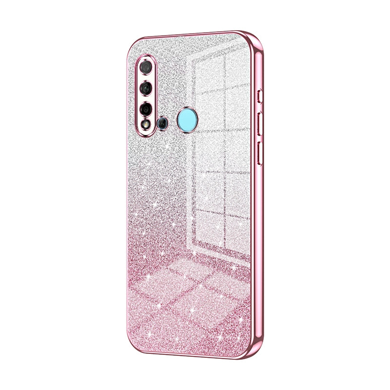 Huawei P20 lite 2019 Glitter Powder Electroplated Gradient Phone Case – Fashionable & Luxurious with Anti-Fingerprint Coating, Shock-Absorption, and Lens Protection