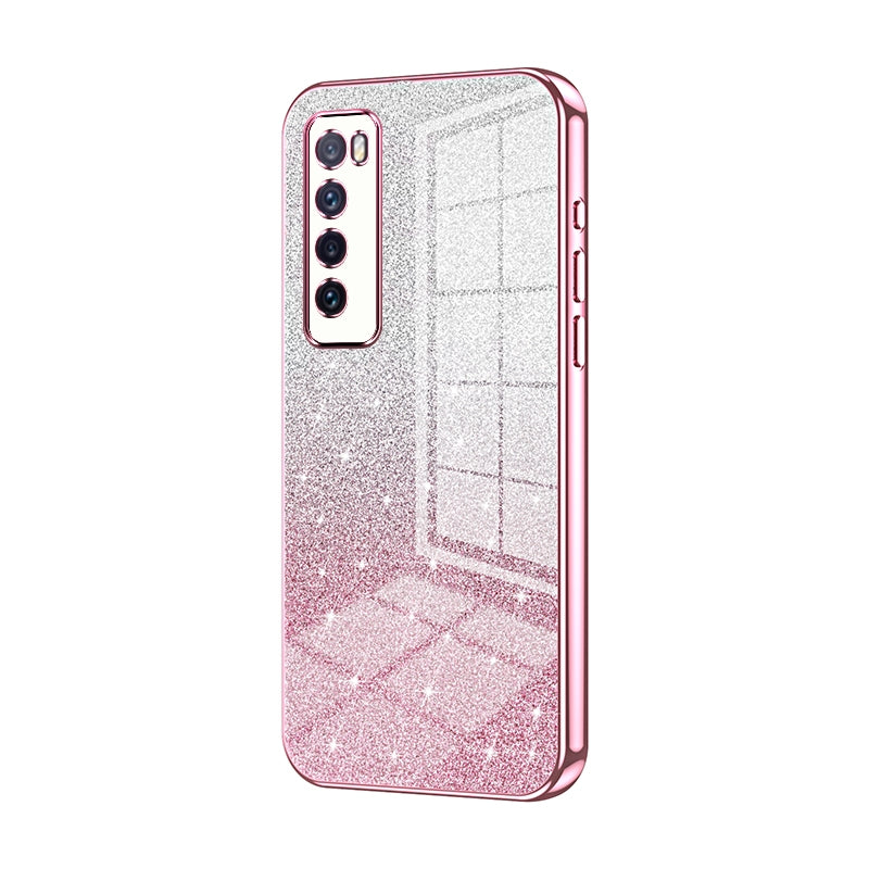 Huawei Nova 7 Glitter Powder Electroplated Gradient Phone Case – Fashionable & Luxurious with Anti-Fingerprint Coating, Shock-Absorption, and Lens Protection