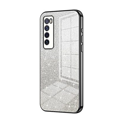 Huawei Nova 7 Glitter Powder Electroplated Gradient Phone Case – Fashionable & Luxurious with Anti-Fingerprint Coating, Shock-Absorption, and Lens Protection