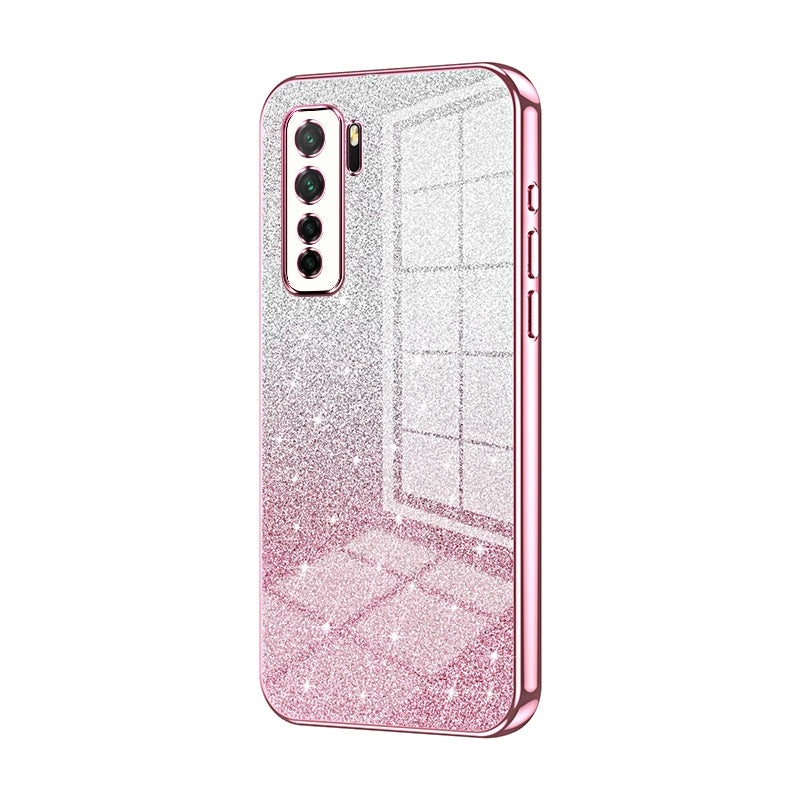 Huawei P40 lite 5G Glitter Powder Electroplated Gradient Phone Case – Fashionable & Luxurious with Anti-Fingerprint Coating, Shock-Absorption, and Lens Protection