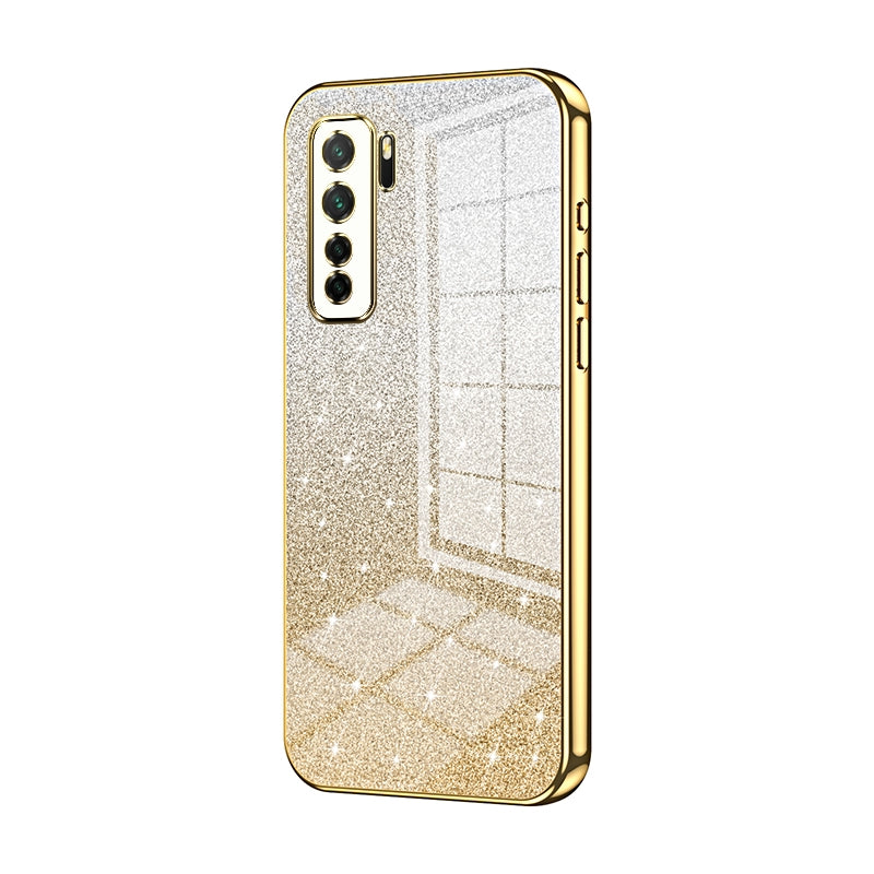 Huawei Nova 7 SE Glitter Powder Electroplated Gradient Phone Case – Fashionable & Luxurious with Anti-Fingerprint Coating, Shock-Absorption, and Lens Protection