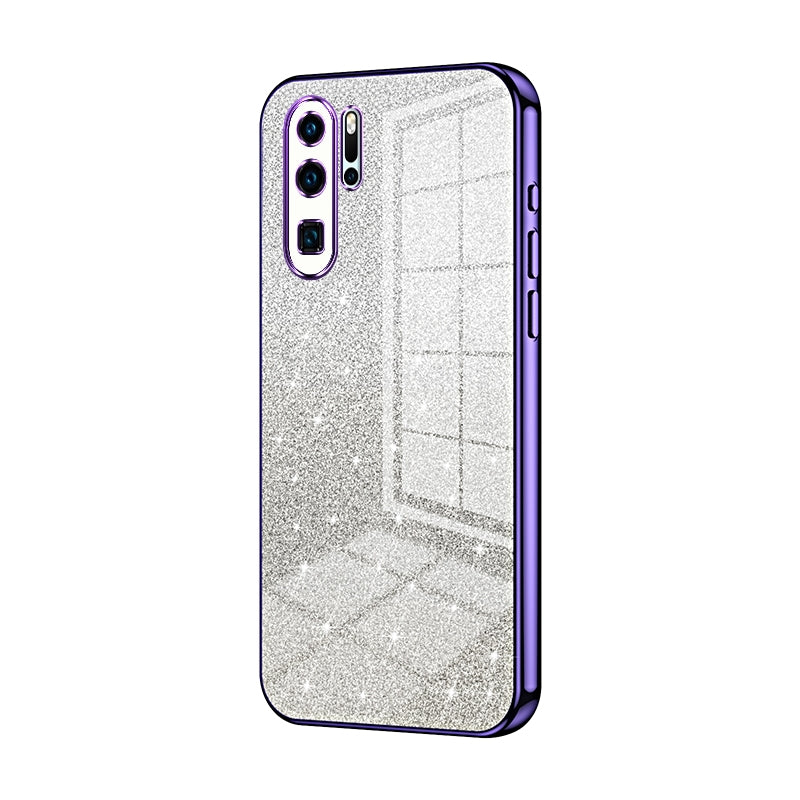 Huawei P30 Pro Glitter Powder Electroplated Gradient Phone Case – Fashionable & Luxurious with Anti-Fingerprint Coating, Shock-Absorption, and Lens Protection