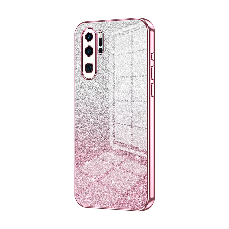 Huawei P30 Pro Glitter Powder Electroplated Gradient Phone Case – Fashionable & Luxurious with Anti-Fingerprint Coating, Shock-Absorption, and Lens Protection