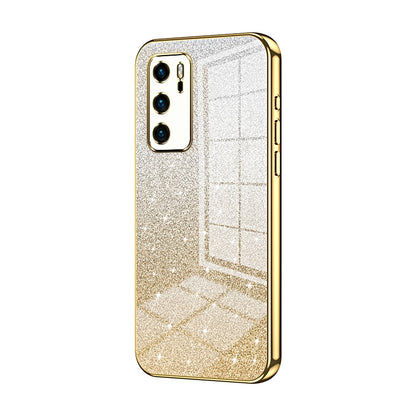 Huawei P40 Glitter Powder Electroplated Gradient Phone Case – Fashionable & Luxurious with Anti-Fingerprint Coating, Shock-Absorption, and Lens Protection