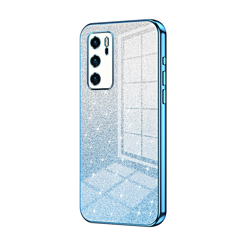 Huawei P40 Glitter Powder Electroplated Gradient Phone Case – Fashionable & Luxurious with Anti-Fingerprint Coating, Shock-Absorption, and Lens Protection