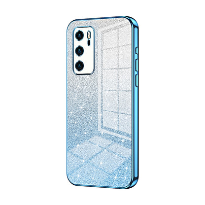 Huawei P40 Glitter Powder Electroplated Gradient Phone Case – Fashionable & Luxurious with Anti-Fingerprint Coating, Shock-Absorption, and Lens Protection