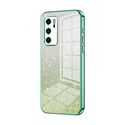 Huawei P40 Glitter Powder Electroplated Gradient Phone Case – Fashionable & Luxurious with Anti-Fingerprint Coating, Shock-Absorption, and Lens Protection