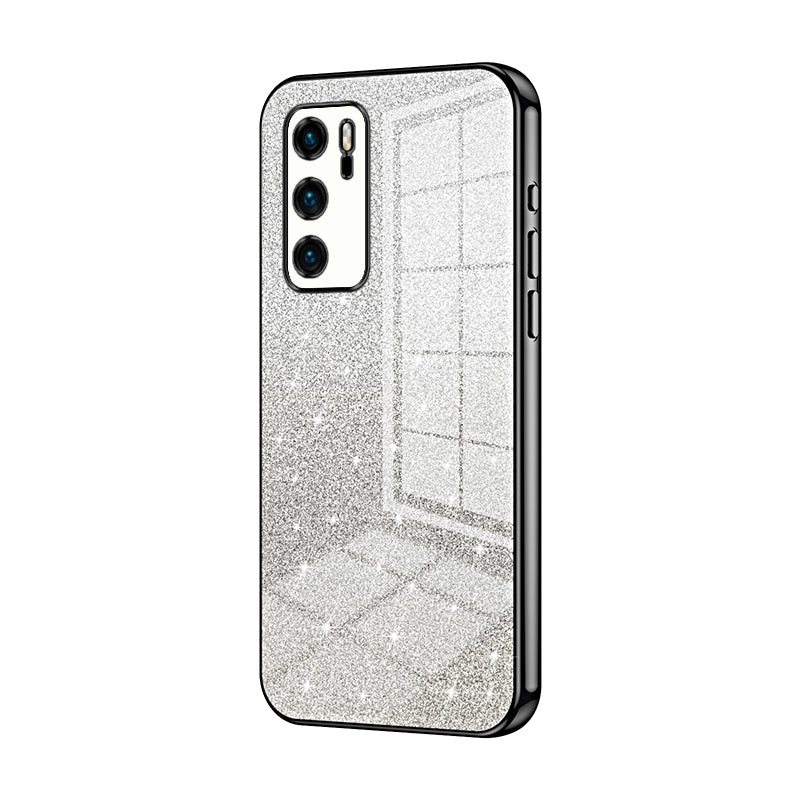 Huawei P40 Glitter Powder Electroplated Gradient Phone Case – Fashionable & Luxurious with Anti-Fingerprint Coating, Shock-Absorption, and Lens Protection