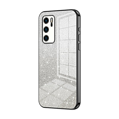 Huawei P40 Glitter Powder Electroplated Gradient Phone Case – Fashionable & Luxurious with Anti-Fingerprint Coating, Shock-Absorption, and Lens Protection