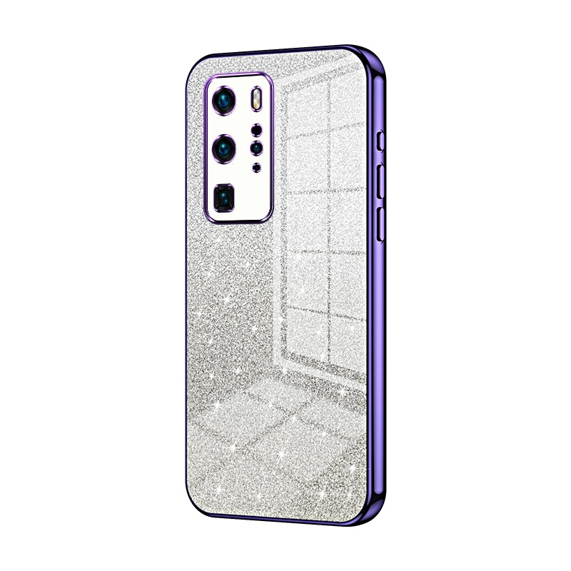 Huawei P40 Pro Glitter Powder Electroplated Gradient Phone Case – Fashionable & Luxurious with Anti-Fingerprint Coating, Shock-Absorption, and Lens Protection
