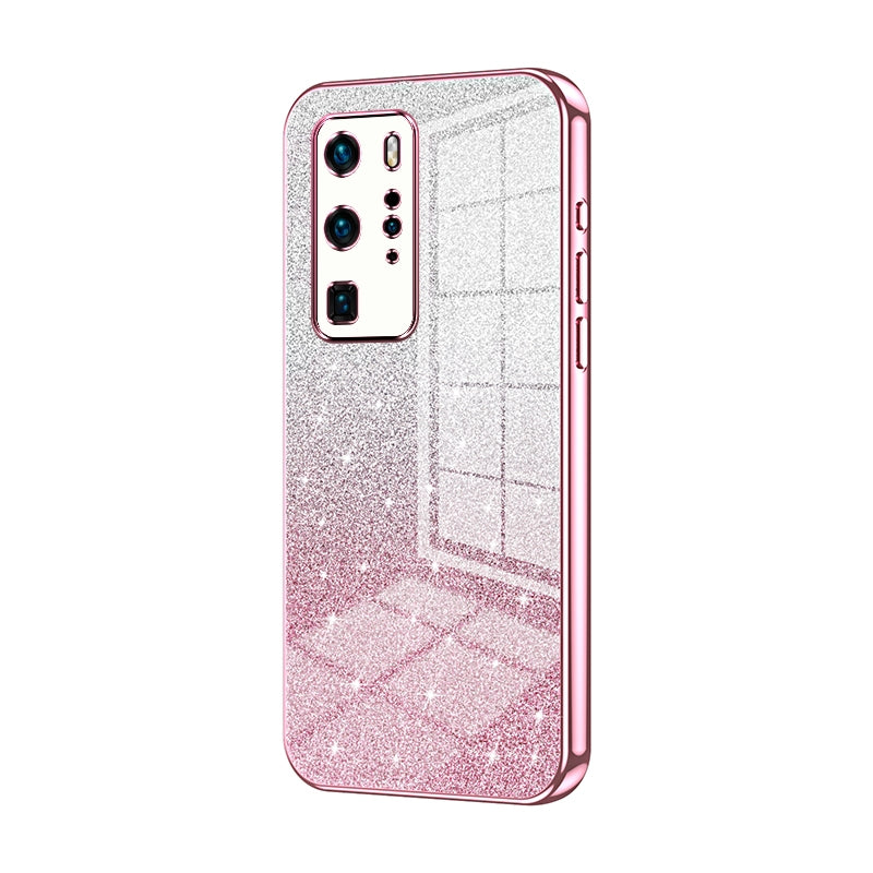 Huawei P40 Pro Glitter Powder Electroplated Gradient Phone Case – Fashionable & Luxurious with Anti-Fingerprint Coating, Shock-Absorption, and Lens Protection