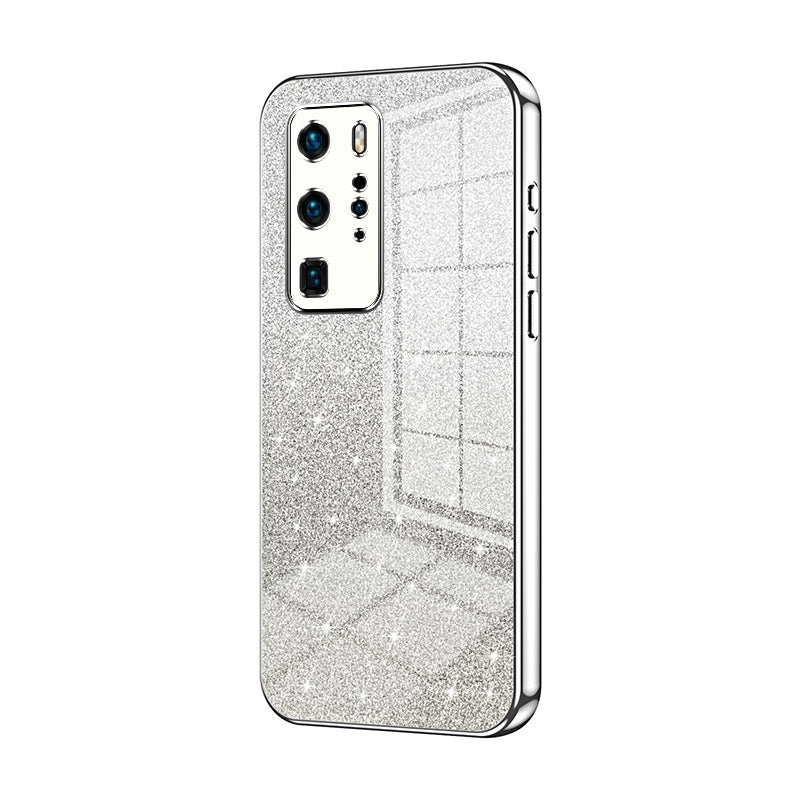 Huawei P40 Pro Glitter Powder Electroplated Gradient Phone Case – Fashionable & Luxurious with Anti-Fingerprint Coating, Shock-Absorption, and Lens Protection