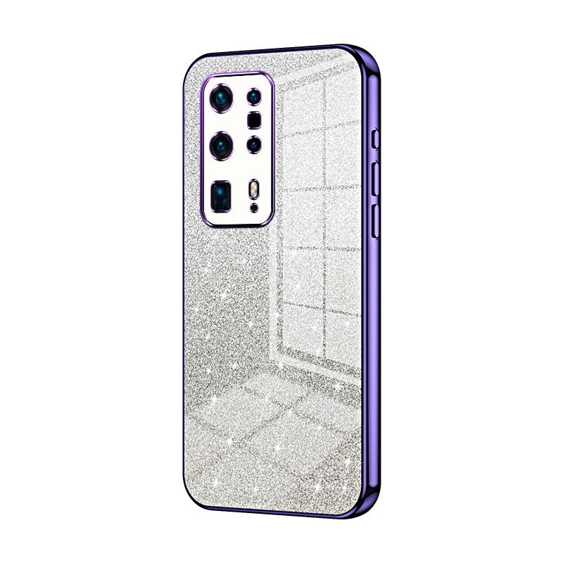 Huawei P40 Pro+ Glitter Powder Electroplated Gradient Phone Case – Fashionable & Luxurious with Anti-Fingerprint Coating, Shock-Absorption, and Lens Protection