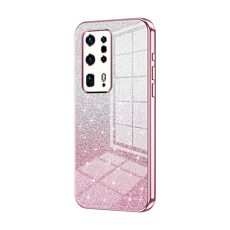 Huawei P40 Pro+ Glitter Powder Electroplated Gradient Phone Case – Fashionable & Luxurious with Anti-Fingerprint Coating, Shock-Absorption, and Lens Protection