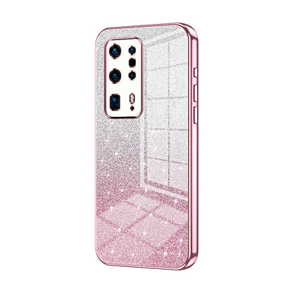 Huawei P40 Pro+ Glitter Powder Electroplated Gradient Phone Case – Fashionable & Luxurious with Anti-Fingerprint Coating, Shock-Absorption, and Lens Protection