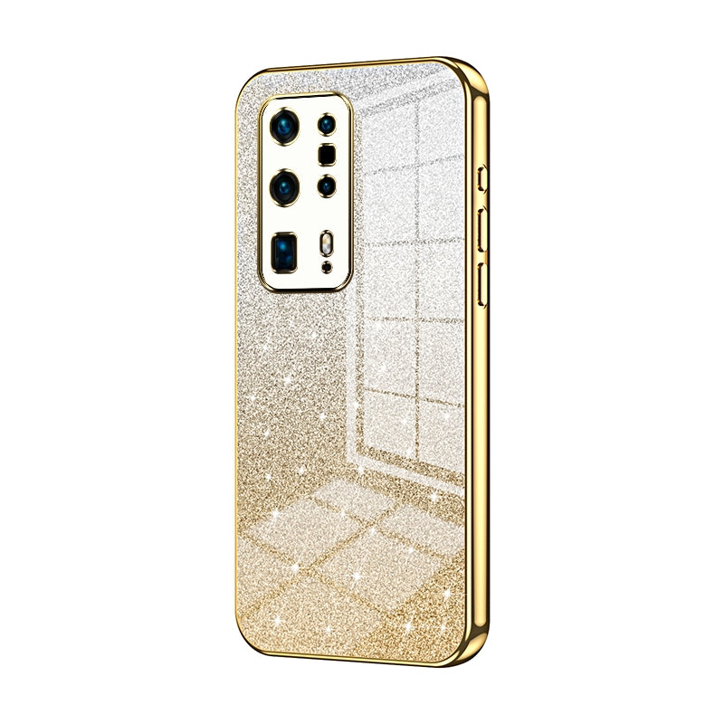 Huawei P40 Pro+ Glitter Powder Electroplated Gradient Phone Case – Fashionable & Luxurious with Anti-Fingerprint Coating, Shock-Absorption, and Lens Protection