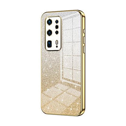 Huawei P40 Pro+ Glitter Powder Electroplated Gradient Phone Case – Fashionable & Luxurious with Anti-Fingerprint Coating, Shock-Absorption, and Lens Protection
