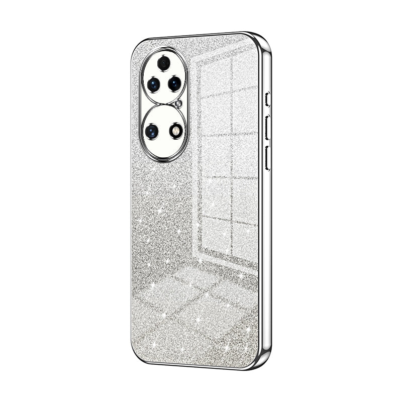 Huawei P50 Glitter Powder Electroplated Gradient Phone Case – Fashionable & Luxurious with Anti-Fingerprint Coating, Shock-Absorption, and Lens Protection