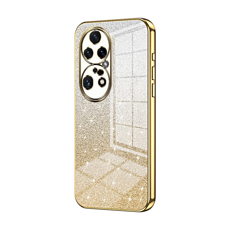 Huawei P50 Pro Glitter Powder Electroplated Gradient Phone Case – Fashionable & Luxurious with Anti-Fingerprint Coating, Shock-Absorption, and Lens Protection