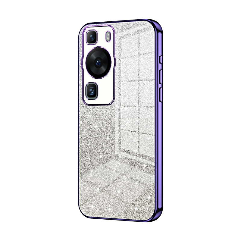 Huawei P60 Pro Glitter Powder Electroplated Gradient Phone Case – Fashionable & Luxurious with Anti-Fingerprint Coating, Shock-Absorption, and Lens Protection
