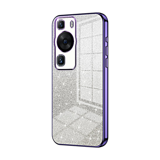 Huawei P60 Pro Glitter Powder Electroplated Gradient Phone Case – Fashionable & Luxurious with Anti-Fingerprint Coating, Shock-Absorption, and Lens Protection