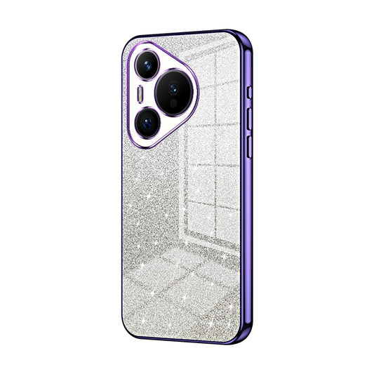 Huawei Pura 70 Glitter Powder Electroplated Gradient Phone Case – Fashionable & Luxurious with Anti-Fingerprint Coating, Shock-Absorption, and Lens Protection