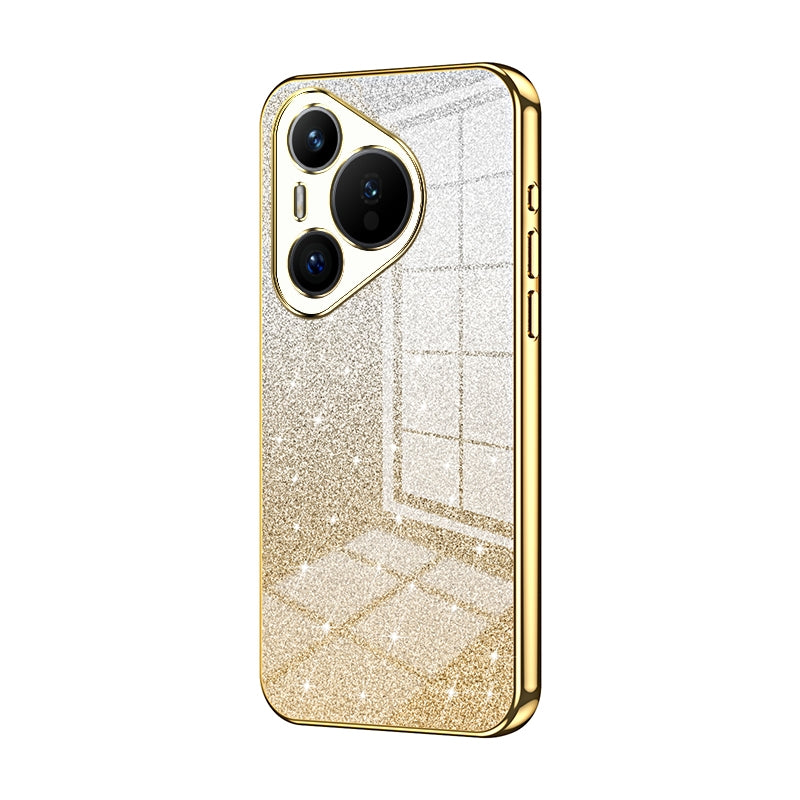 Huawei Pura 70 Glitter Powder Electroplated Gradient Phone Case – Fashionable & Luxurious with Anti-Fingerprint Coating, Shock-Absorption, and Lens Protection