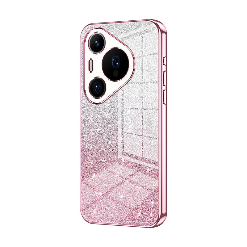 Huawei Pura 70 Pro Glitter Powder Electroplated Gradient Phone Case – Fashionable & Luxurious with Anti-Fingerprint Coating, Shock-Absorption, and Lens Protection