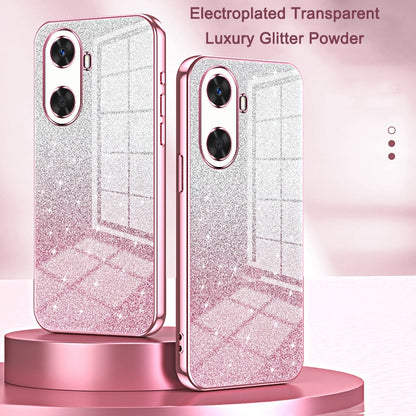 Huawei Nova 5i Glitter Powder Electroplated Gradient Phone Case – Fashionable & Luxurious with Anti-Fingerprint Coating, Shock-Absorption, and Lens Protection