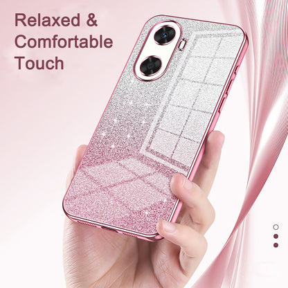 Huawei Nova 5i Glitter Powder Electroplated Gradient Phone Case – Fashionable & Luxurious with Anti-Fingerprint Coating, Shock-Absorption, and Lens Protection