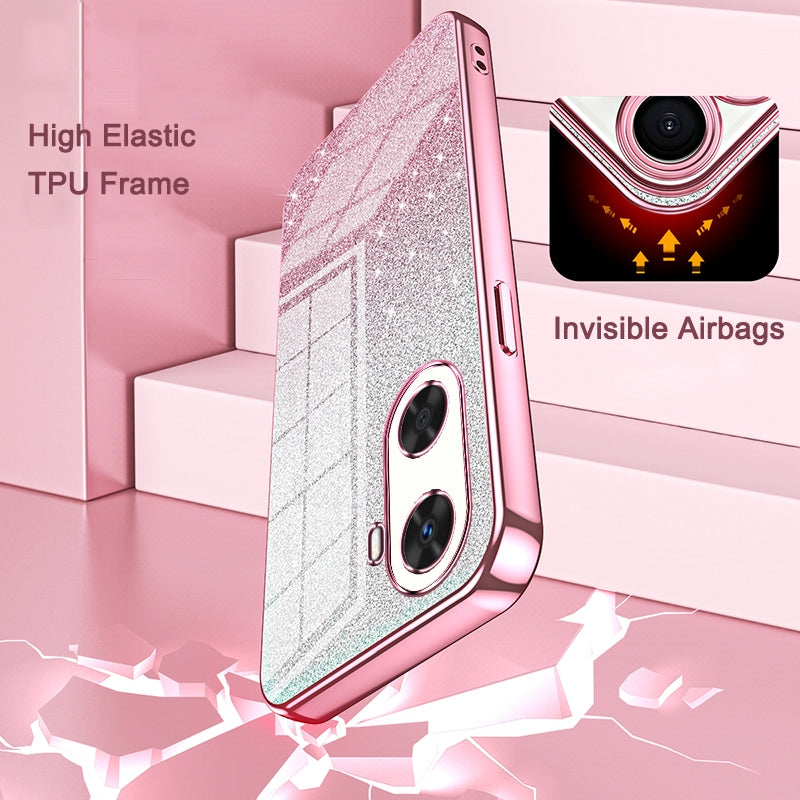 Huawei Nova 5i Glitter Powder Electroplated Gradient Phone Case – Fashionable & Luxurious with Anti-Fingerprint Coating, Shock-Absorption, and Lens Protection