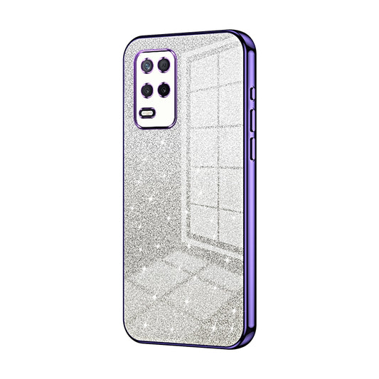 Realme 8 5G Glitter Powder Electroplated Gradient Phone Case – Fashionable & Luxurious with Anti-Fingerprint Coating, Shock-Absorption, and Lens Protection