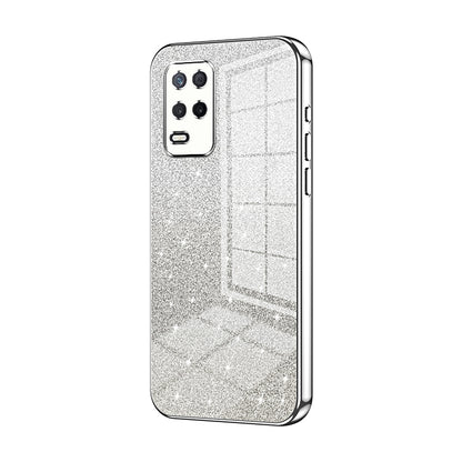 Realme 8 5G Glitter Powder Electroplated Gradient Phone Case – Fashionable & Luxurious with Anti-Fingerprint Coating, Shock-Absorption, and Lens Protection