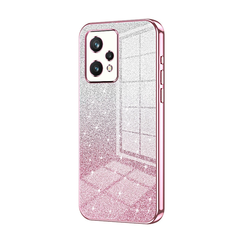 Realme 9 Pro Glitter Powder Electroplated Gradient Phone Case – Fashionable & Luxurious with Anti-Fingerprint Coating, Shock-Absorption, and Lens Protection