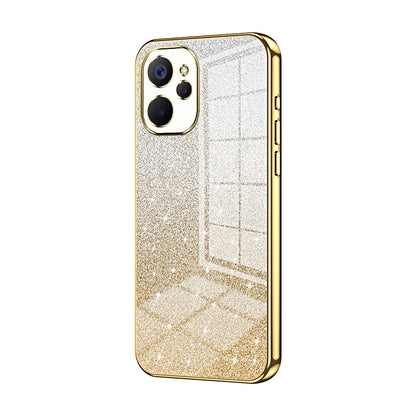 Realme 10T Glitter Powder Electroplated Gradient Phone Case – Fashionable & Luxurious with Anti-Fingerprint Coating, Shock-Absorption, and Lens Protection
